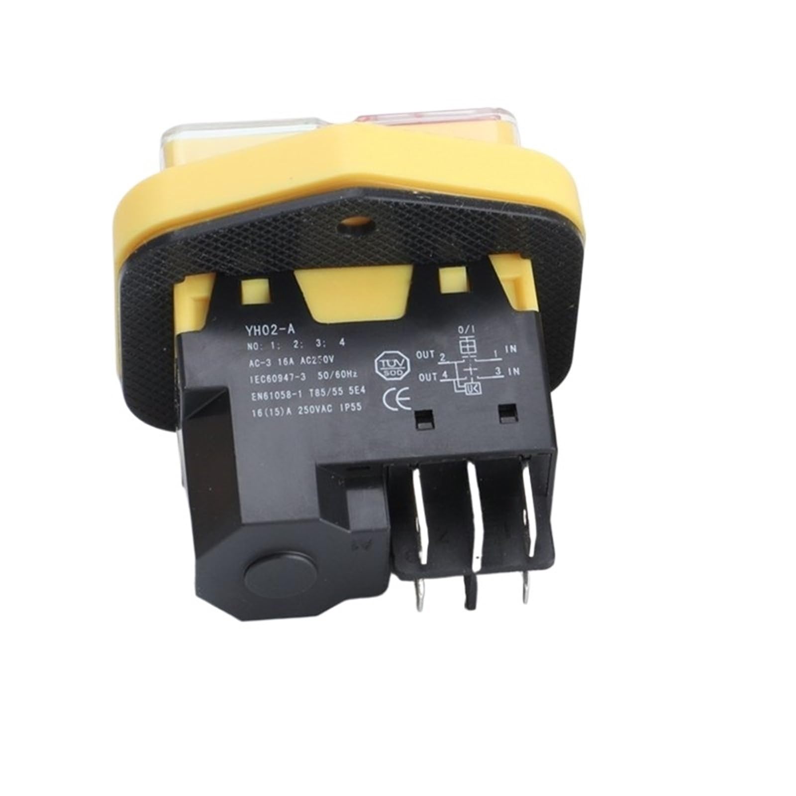 Interruptor electromagnético de arranque for herramientas eléctricas, 16 A, 250 V, 4 pines/5 pines, compatible con KJD17B.(4 Pins)