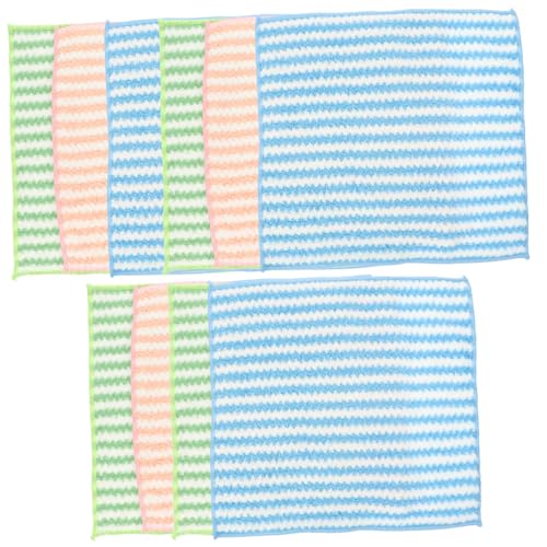 DECOMELODY 10個 吸水性に優れたマイクロファイバー製洗碗布 キッチン用多機能ディッシュタオル 軽量で繰り返し洗える食器拭き布 実用的な掃除