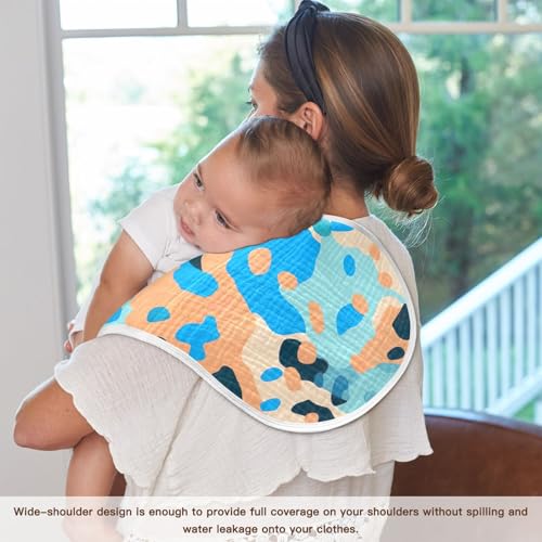2 Pack Baby Burp Cloths, Soft Absorbent Burping Cloths for Babies, Cotton Milk Spit Up Rags, Large Size for Newborns, Baby Boys and Girls (Blue Leopard Print) 7