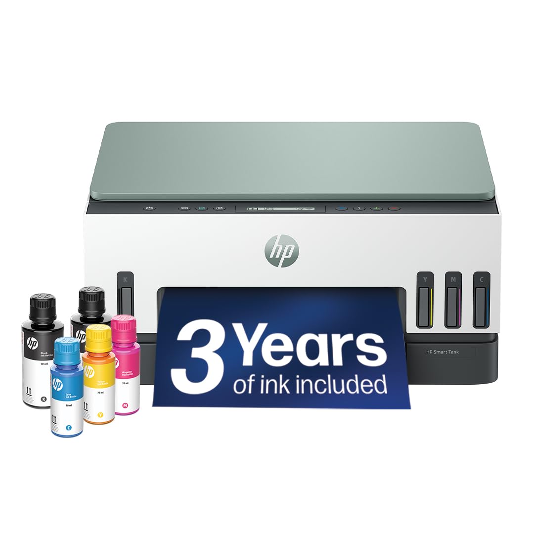 HP Smart Tank 7007 All in One Printer | Perfect for Home | Colour | Wireless | Print, Scan, Copy | Includes up to 3 Years of Ink | Refillable | 2-Sided Printing | Easy Setup | Reliable Wi-Fi