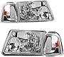 AUTOSAVER88 Headlight Assembly Compatible with 01 02 03 04 05 06 07 08 09 10 11 Ford Ranger + Corner light OE Projector Headlamp Chrome Housing