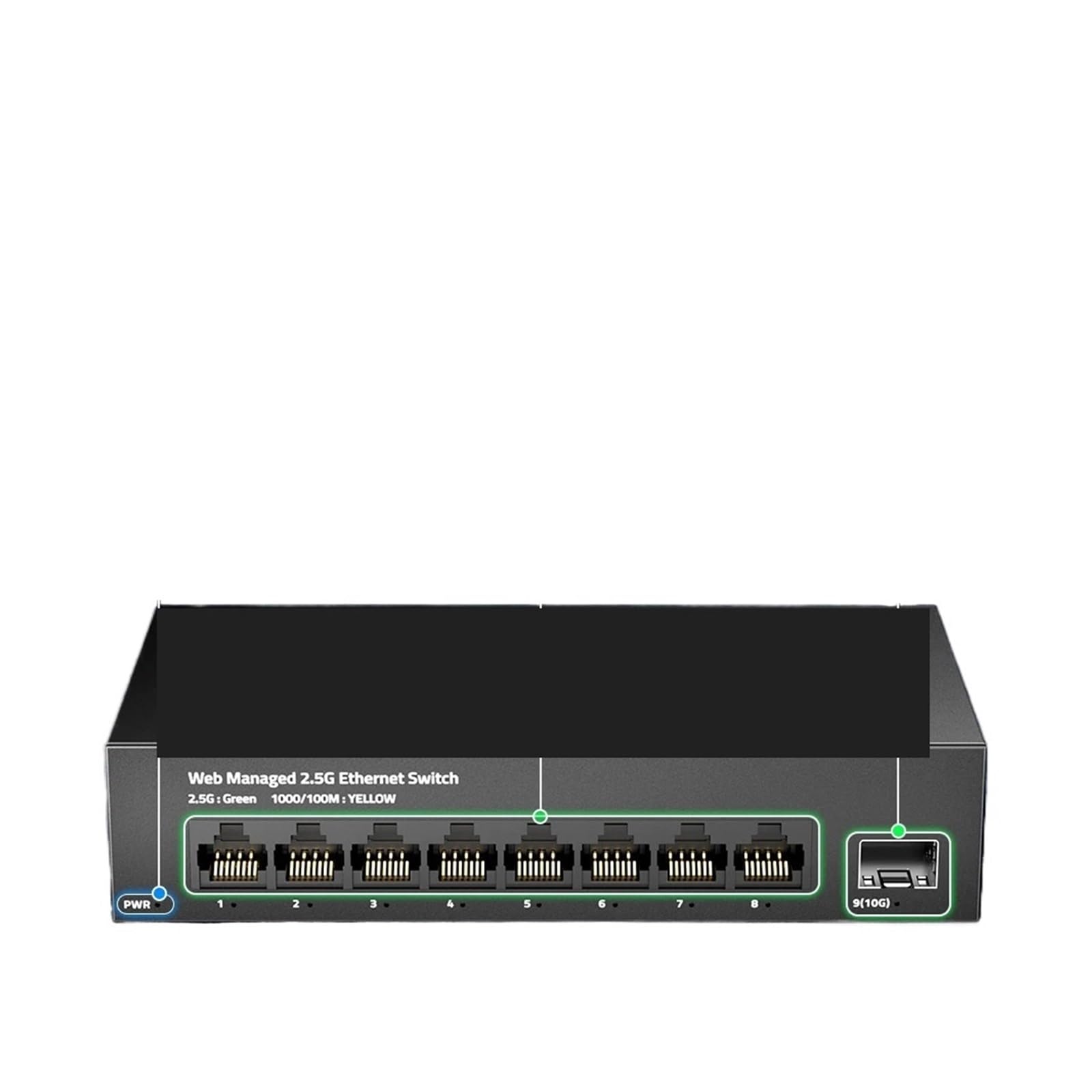 Commutateur géré 2,5 GbE, prise britannique, 8 ports, commutateur réseau 2,5GBASE-T, 10 G SFP+ fente Uplink Gestion Web QOS VLAN LACP sans ventilateur (prise européenne)