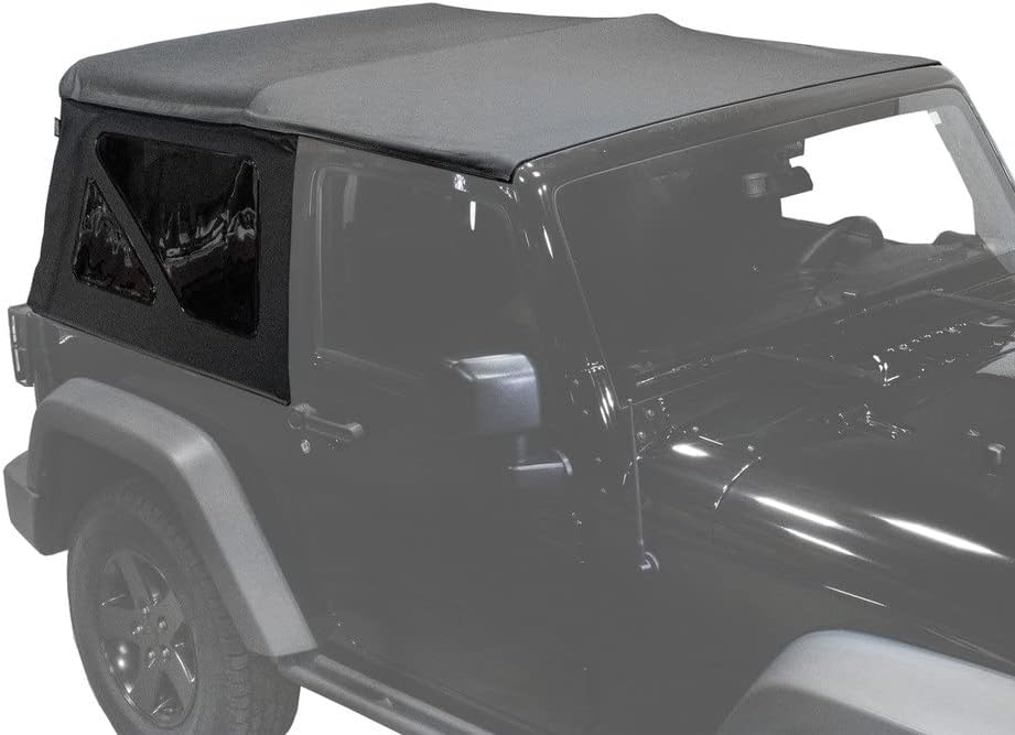 King 4WD Replacement Soft Top - Black Diamond Material with 31% Tinted Windows - Suitable for JK 2 Door 2010-2018 Compatible for Jeep Wrangler - Requires Factory Original Soft Top Hardware