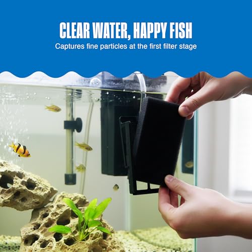 Image of Penn-Plax Cascade 300 Power Filter Replacement Bio Sponge, 2 Pack -Durable Aquarium Filter Media Compatible with Cascade Power Filters -Improves Water Flow & Filtration Efficiency -Black, 7 x 1 x 5 In