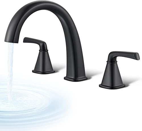 Miniatura 18 de Grifo de bañera de latón con cuello de cisne, grifo de bañera de baño de oro cepillado, montaje en cubierta, 3 agujeros, juego de grifos de bañera