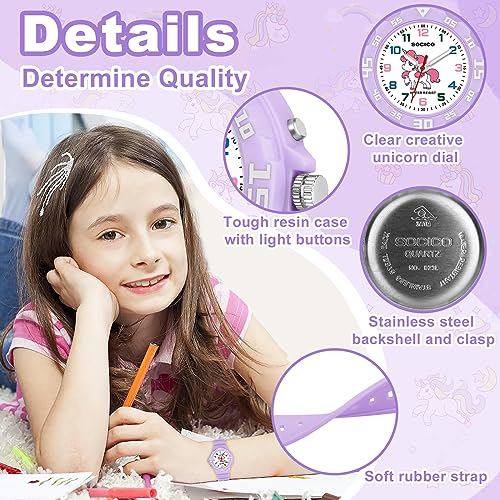 Image of SOCICO Waterproof Nurse Watch for Medical Professionals, Students, Women Men, Military Time Easy to Read Dial, 24 Hour with Second Hand, Night Light, Soft and Breathable Silicone Band