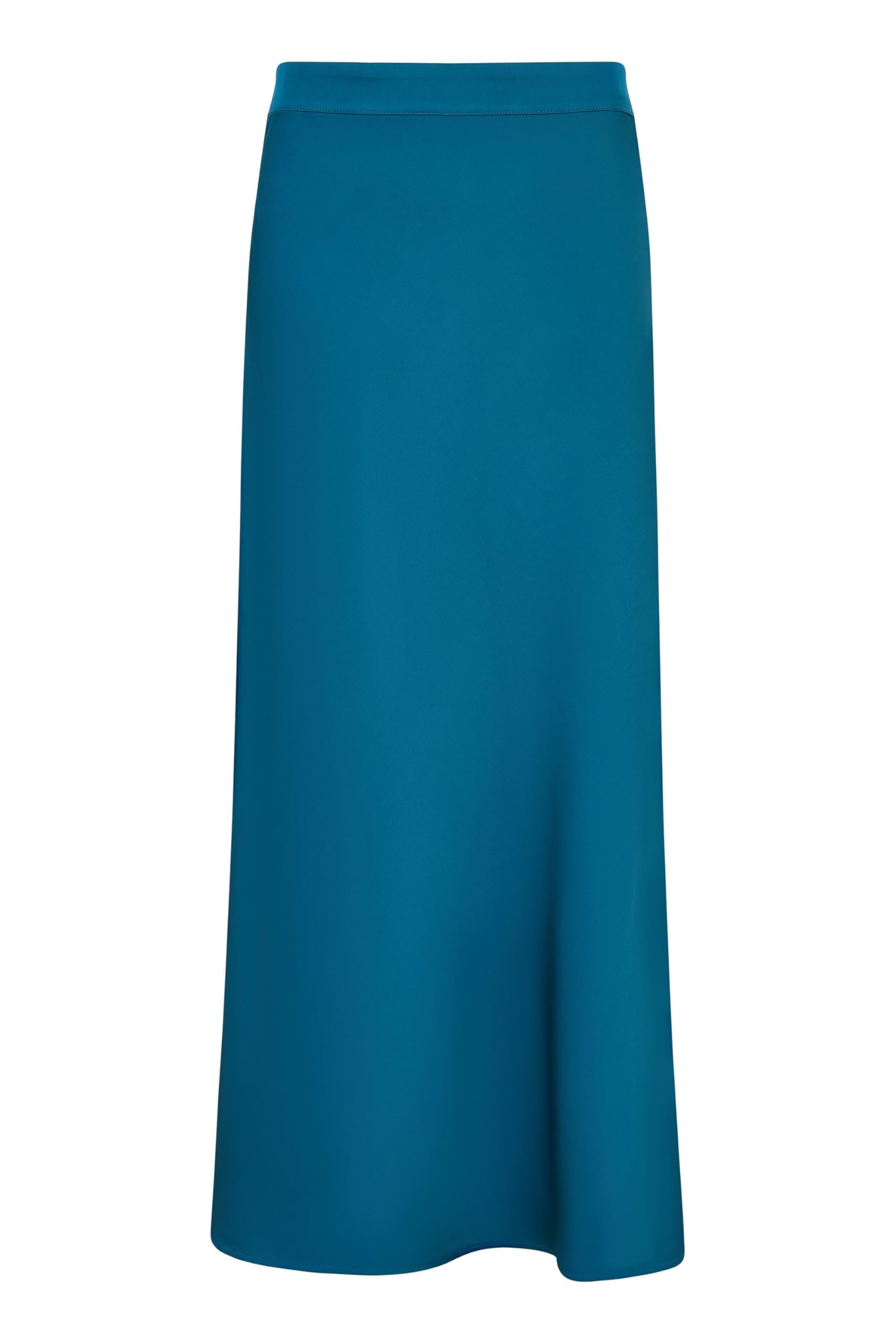 Yumi Women's Teal Satin Midi Skirt 12