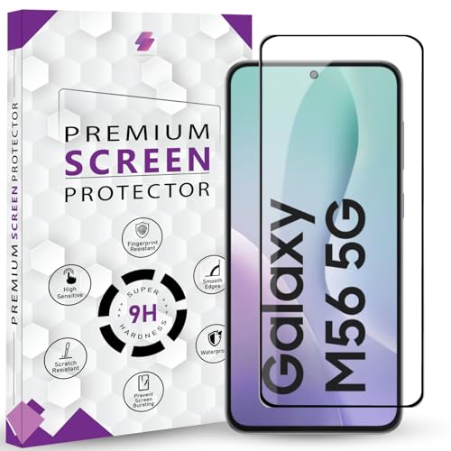 Image of Premium Tempered Glass Screen Protector Guard For Samsung Galaxy M56 5G (6.74 Inch, Pack of 1) | Edge to Edge Coverage With Easy to installation kit