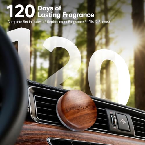 Image of Wood Car Air Freshener Vent Clip, 2-Pack Long Lasting Natural Car Freshener