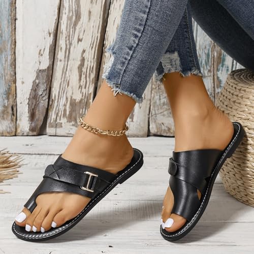 Women's Beach Hallux Valgus Flip Flops,Outdoor Lightweight Big Toe Foot Corrector Slide Sandal,Casual Travel Plantar Fasciitis Slippers3