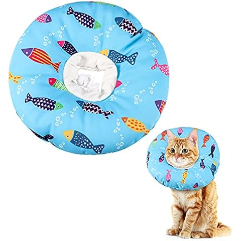 AUXSOUL Cat Cone Collar Pet Recovery Collar for Cat Kitten Puppy Soft Elizabeth Collar for Cats Small after Surgery Cat Cone Collar Anti Scratch,Cat Buster Collar Small(M) Cover
