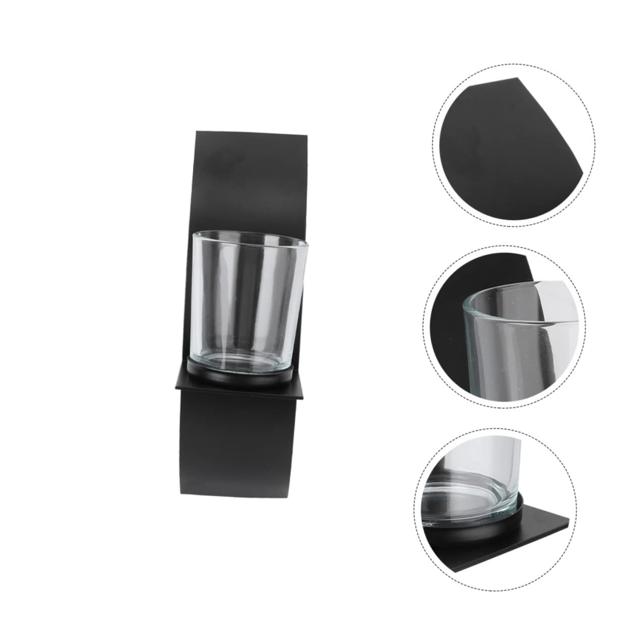 Shop4Omni Black Metal Hurricane Lantern - 8 Inches (2)