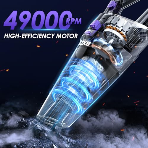 Image of Gxzsk Handheld Vacuum Cordless, 15000PA Strong Suction Hand Held Car Vacuum Cleaner Rechargeable, Portable Hand Vacuum with Multi-Nozzles & Washable Filter for Home Office, Car, Pets