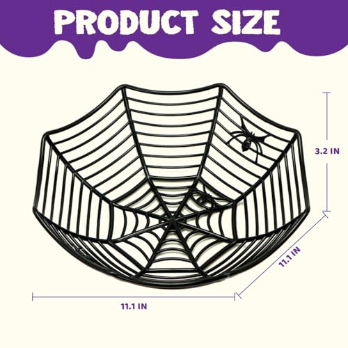 Image of JOYIN 5 Pcs Halloween Candy Bowl Spider Web Trick or Treat Dish Decorations Indoor, Plastic Bowl Party Favors Supplies for Table Desk Haunted House Basket Decor