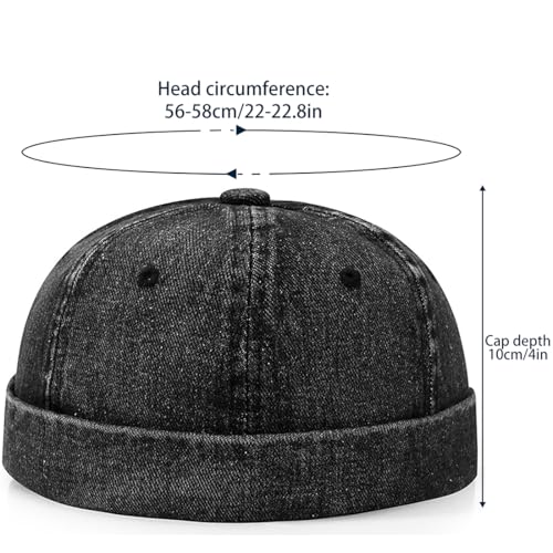 Image of Glamorstar Brimless Dome Hats for Women Men Sailor Beanie Cap Vintage Docker Hat