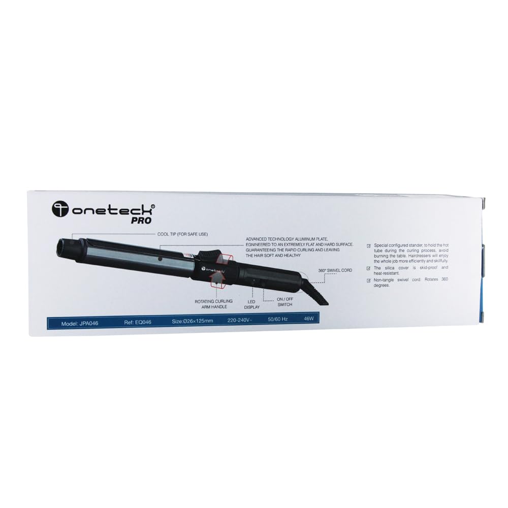 Onetech Curling Iron - 26x125mm - Sleek Black Design for Effortless Curls and Waves