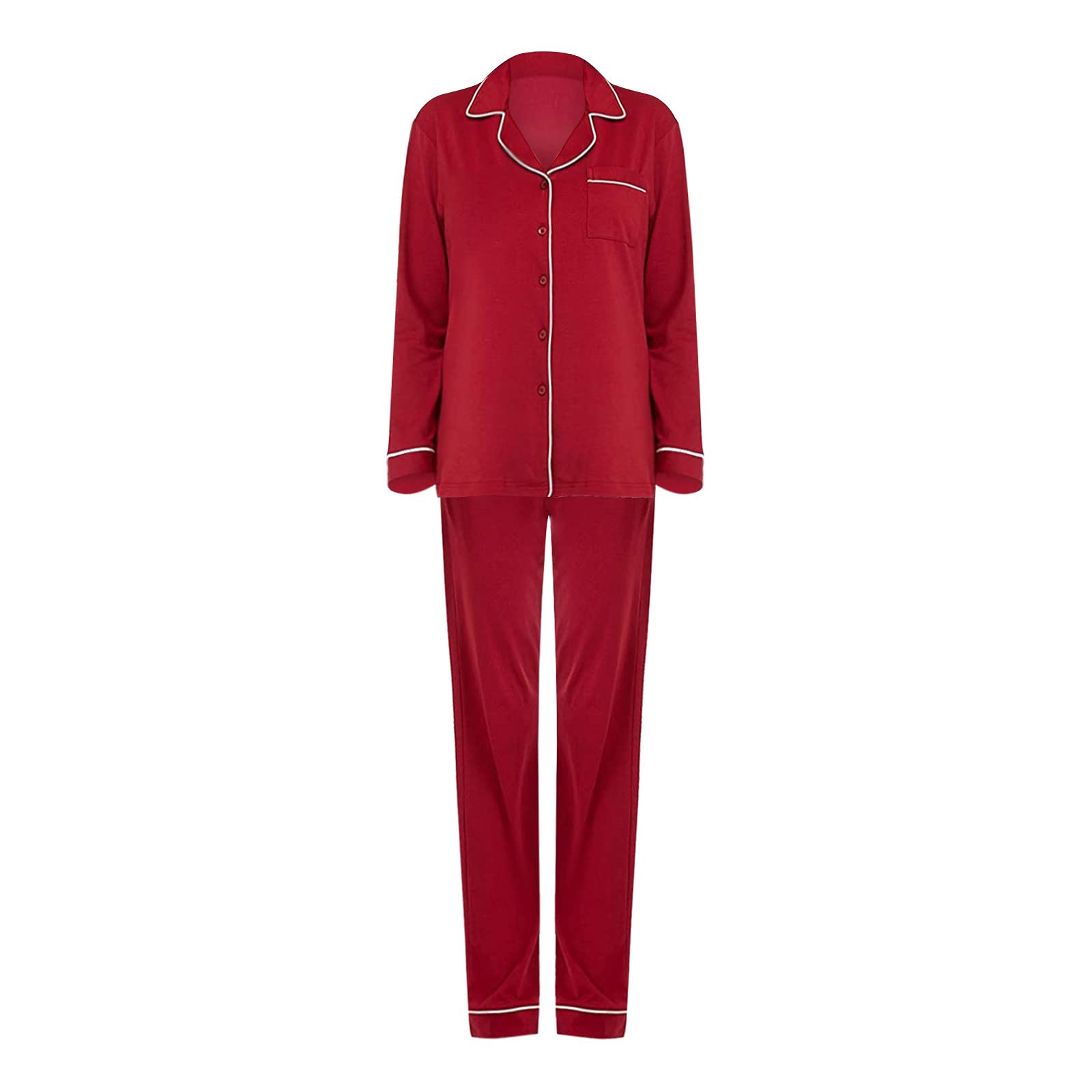 Set da A Maniche Lunghe in Cotone con Bottoni Donna. di Pantaloni Slim per La Casa Camicia Notte Allattamento Manica Lunga Pigiama Donna Estivo Curvy Pigiami Estivi Taglie Forti Mamma