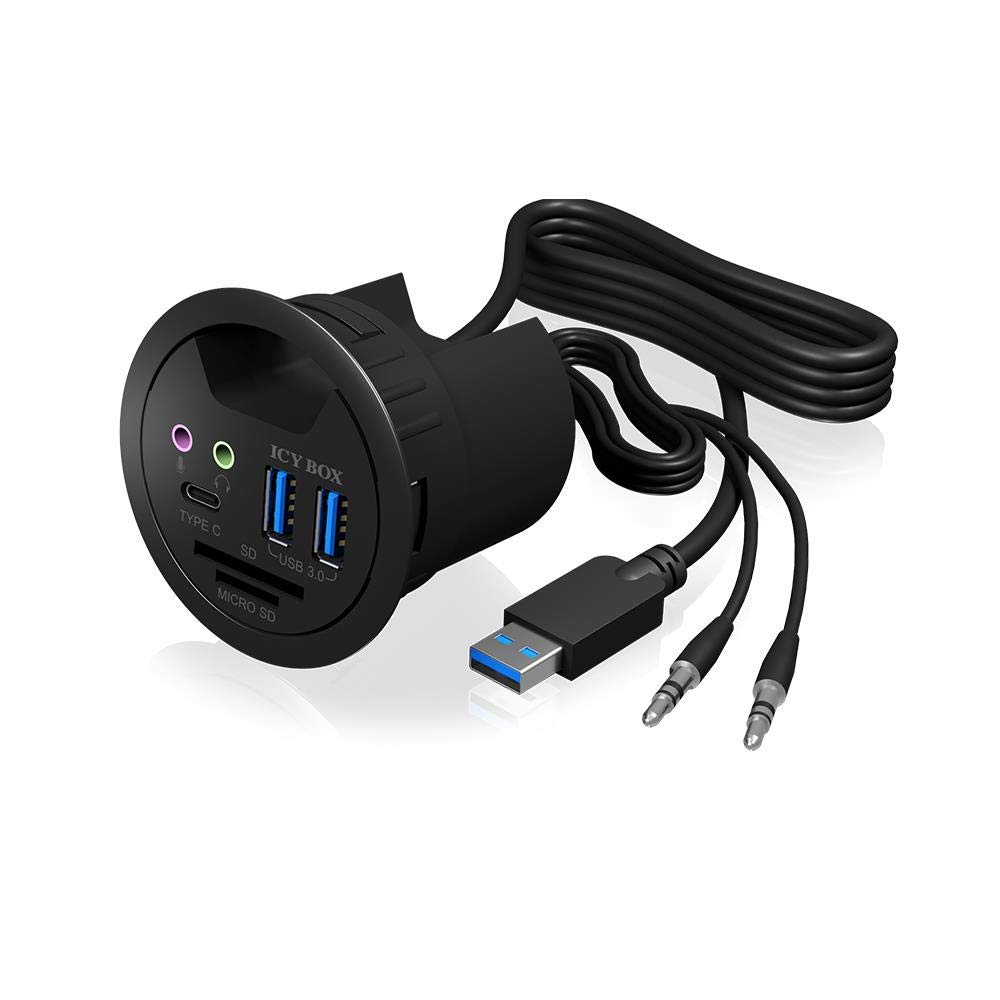 ICY BOX black Black Mit Audio Ein- und Ausgang