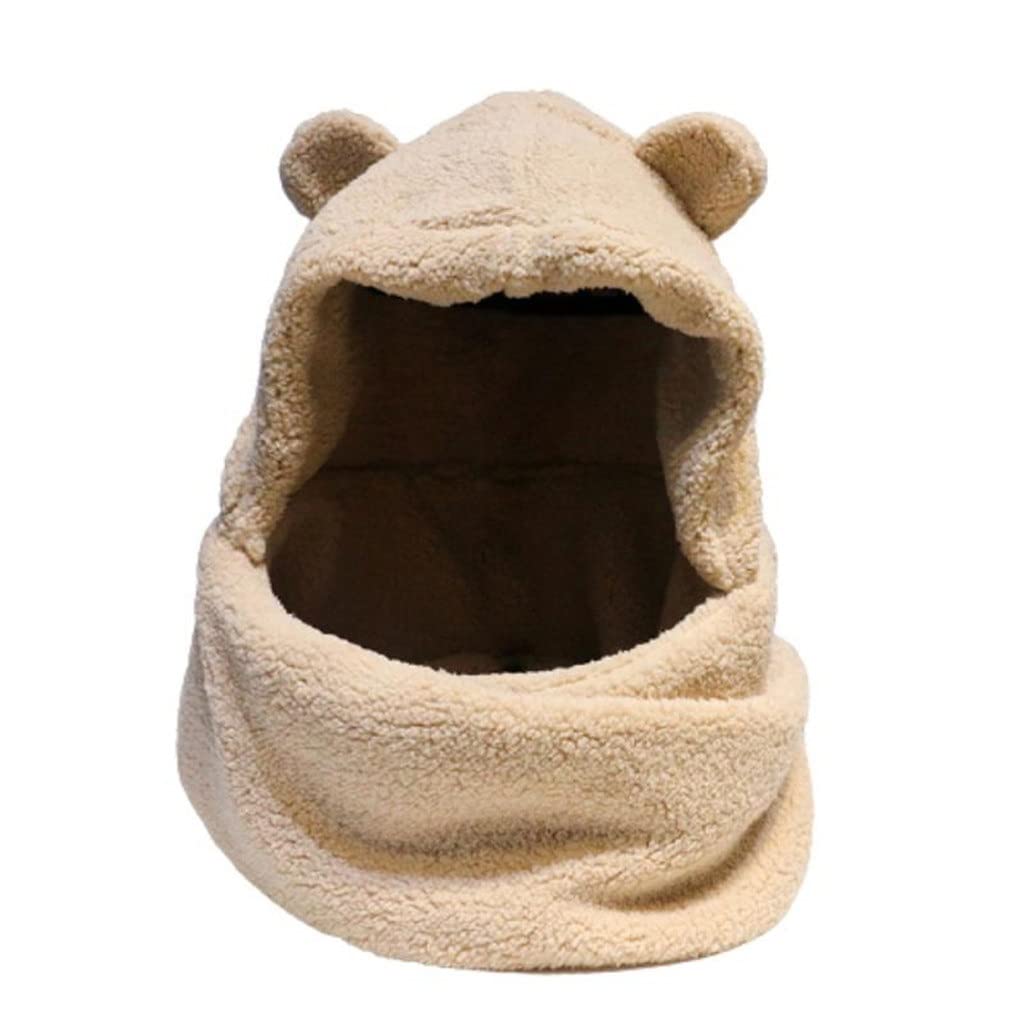 Inverno Carino Un Pezzo Cappello Orso Orecchie Orecchie Cappello Caldo Antivento Collo Sciarpa Cappuccio Studente Donne più Tappo Cashmere(3-Pack)