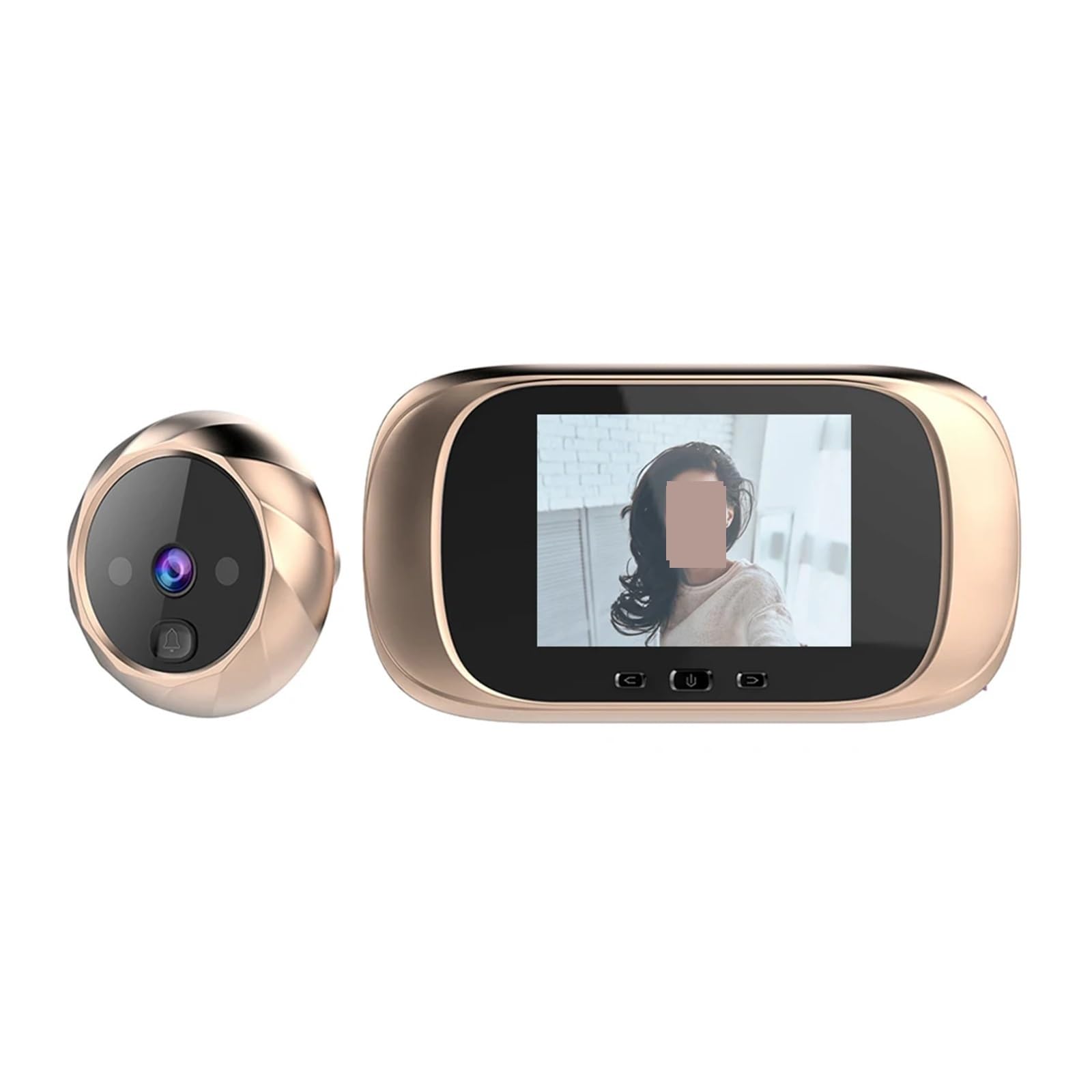 Sonnette vidéo avec écran 2,8 pouces et caméra de porte HD dorée pour l'entrée