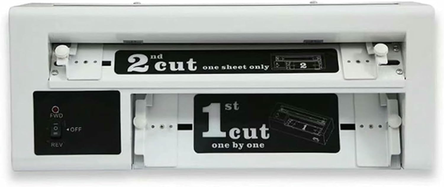 Electric Business Card Cutting Machine - Automatic Card Slitter - Business Card Cutter - Adjustable Margin - Paper Cutting Thickness 100-350g