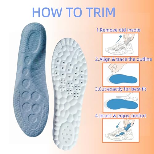 Plantillas 4D Memory Foam para Hombre y Mujer Gris Talla 5-9 miniatura 5