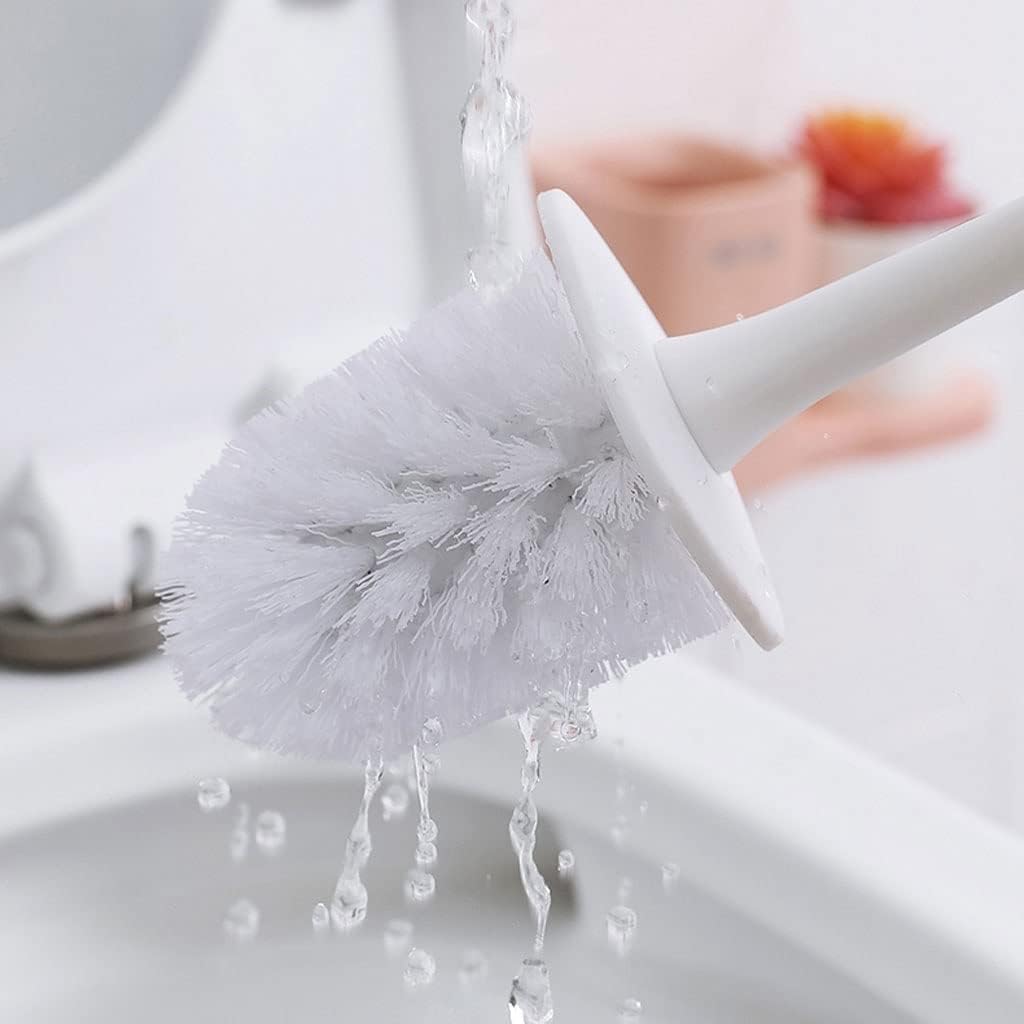 Toilet Brush Holder Long Handle Wall-Mounted Toilet Brush Holder Simple Design Toilet Brush Household Bathroom Dead Corner Cleaning Toilet Brush Set Toilet Brush Holders(A)