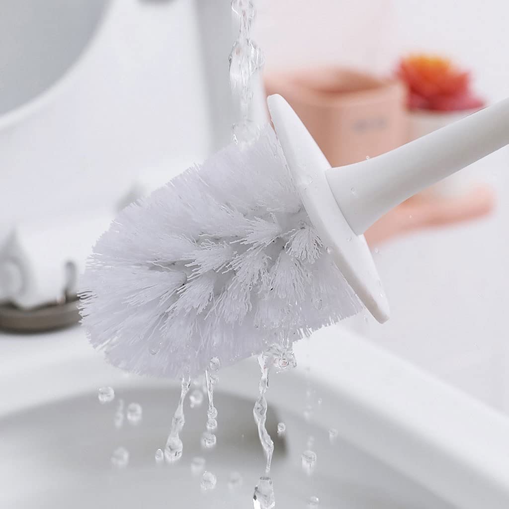 Escobilla Baño/Escobilla y Portaescobillas de Baño Escobillero de pared con mango largo, escobilla de baño de diseño Simple, juego de escobilla de baño for limpieza de esquinas muertas de baño Escobil