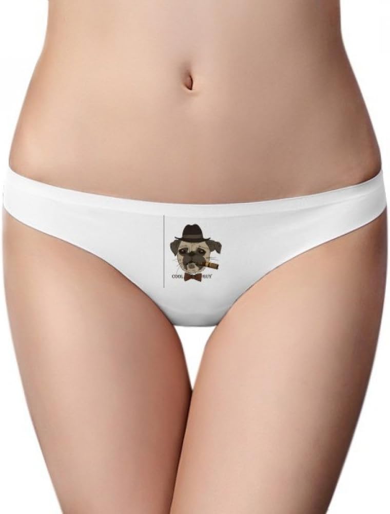 DIYthinker British Style Gentle Smoke Dog and Cigarette Brief Women G-string Underwear T-back Breathable Cool Soft Panty