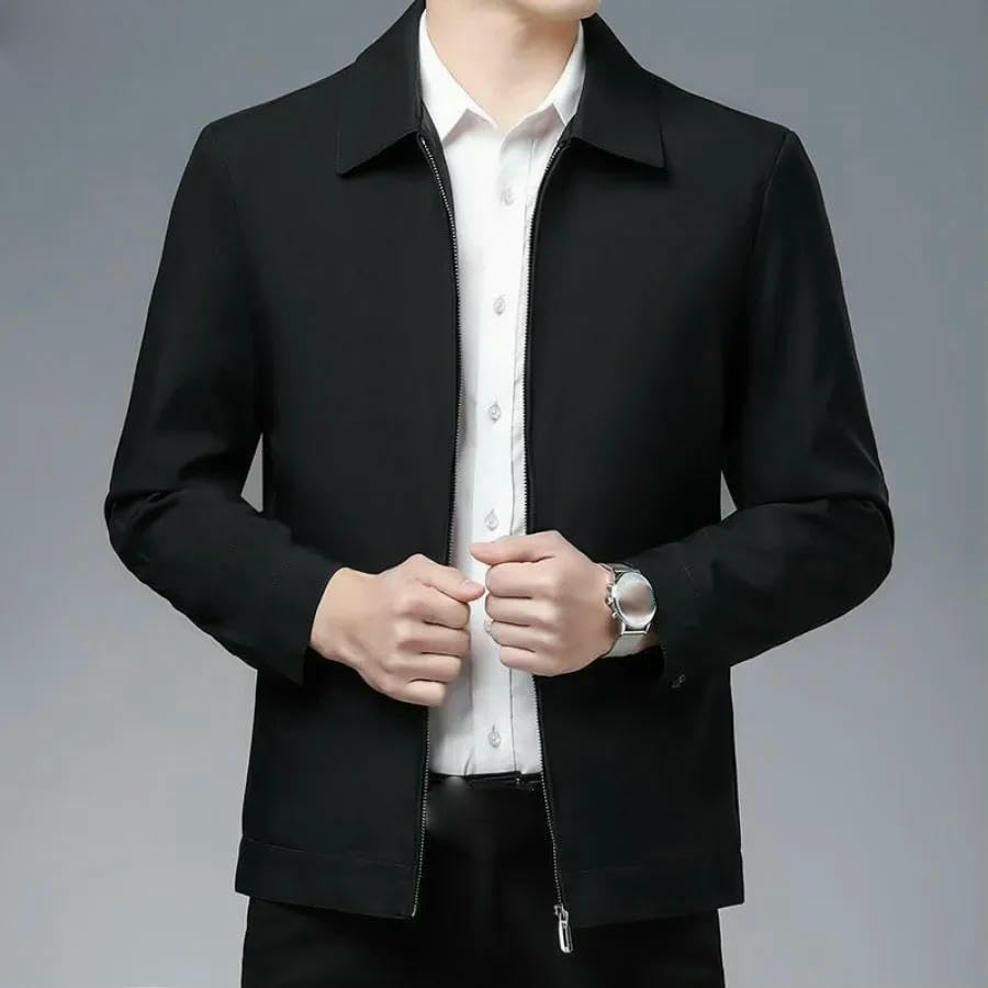 Blazer formel pour homme à col montant | Veste décontractée zippée