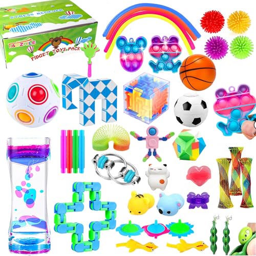 Qohuooi Sensory Fidget Toys Set 42 Pack Stress Relief Fidget Hand Toys for Adults and Kids Sensory Fidget and Squeeze Widget for Relaxing Therapy