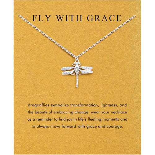 Baydurcan Dragonfly Necklace for Women Inspirational Gift Stainless Steel Adjustable Daily Wear