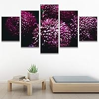SIGNWIN 5 Panel Canvas Wall Art Modern Art Bohemian Bouquet Colorful Cool Floral Group Multicolor Photography Realism for Home Decorations Ready to Hang - 60