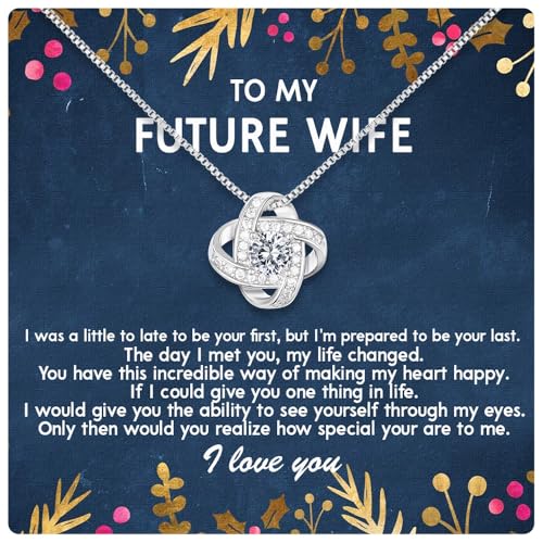 Larvincy To My Future Wife Necklace With Heartfelt Message & Elegant Box - Valentines Gifts For Her, Sentimental Jewelry Gift For Bride-to-be, Fiance, Soulmate On Birthday, Anniversary - Main Image