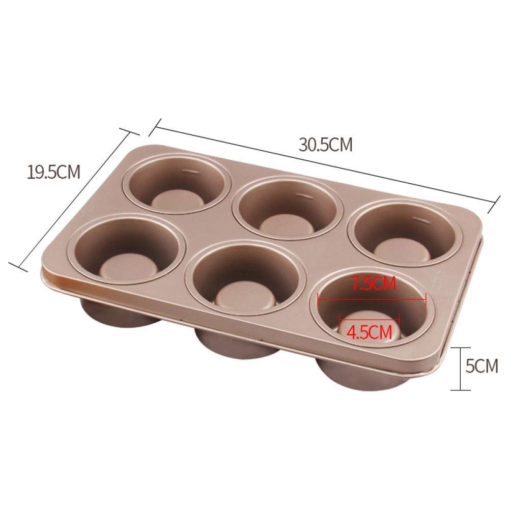 Moules À Gâteau,6 Trous Tasse Forme Gâteau Moule Pan Antiadhésif Shortcake Pan Comestible Alimentaire Bol Maker Miche Mini Muffins 1Pcs