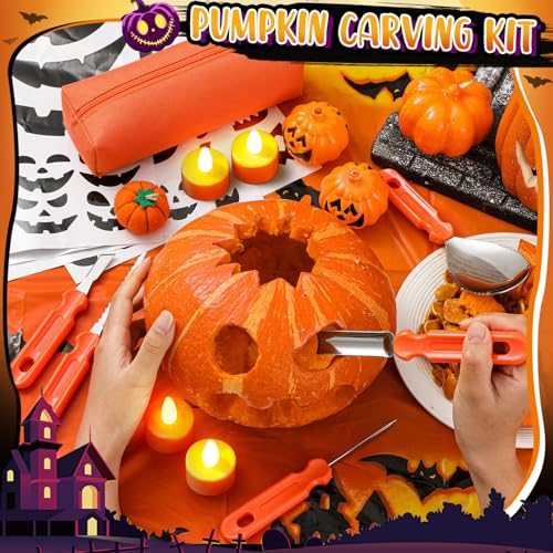 Image of Tioncy 6 Set Complete Halloween Pumpkin Carving Kits Tools Set Bulk