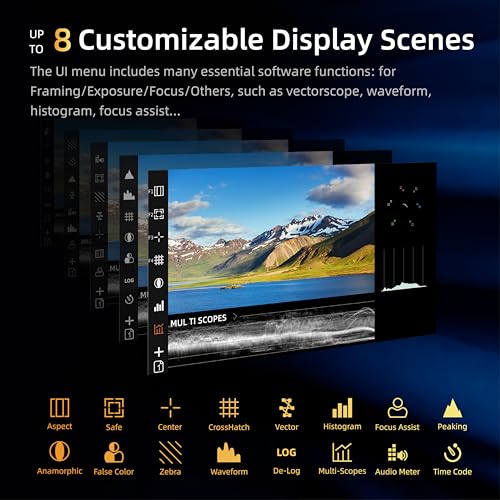 Image of osee Mega 15S 15inch 1500 Nits Higher Bright Pro HDR Field Production Monitor Camera Assist Monitor with Battery Plate C-Stand Cheese Plate and Portable Hooded Case