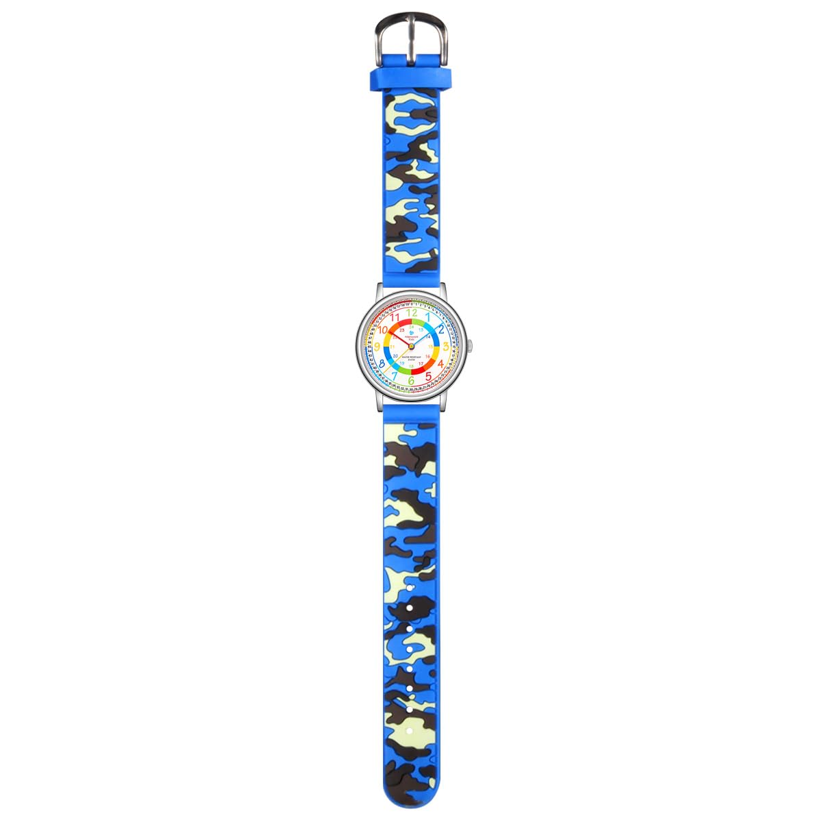 Alienwork Kids Montre Pédagogique Apprendre l'Heure Enfants Garçon Fille Temps d'apprentissage Silicone Léger Doux Imperméable