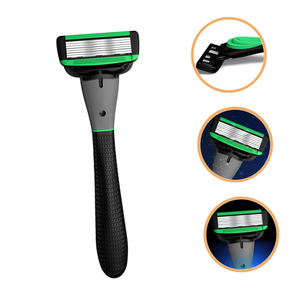 Healeved 5 Sätze Rasierer razor messerscharfer rasierpickel body shaver rasiertuch Menschenlandschaft Gel sicher Rasiermesser mit sieben Klingen Rasierhobelset für Männer Rostfreier Stahl