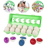 🐣【Sortierspiel für Kleinkinder】Das lustige Ei-Spielzeug enthält 6 leuchtende Farben und 12 verschiedene Formen, die Kinder auseinandernehmen und zuordnen können. Benennen Sie die Formen und die Farben, damit das Lernen von Farben und Formen Spaß macht!