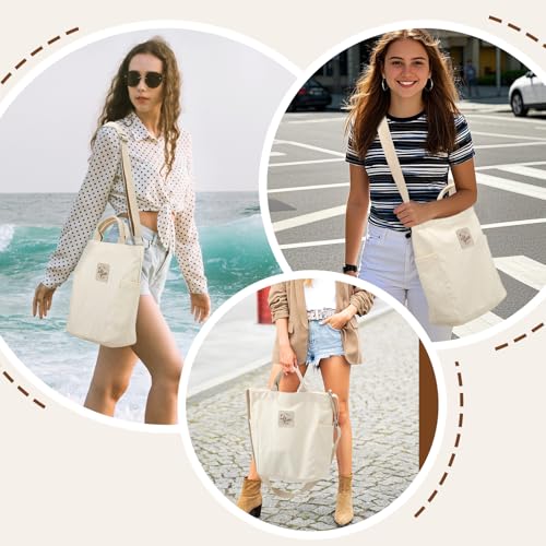 Image of Lily queen Women Canvas Tote Handbags Casual Shoulder Work Bag Crossbody