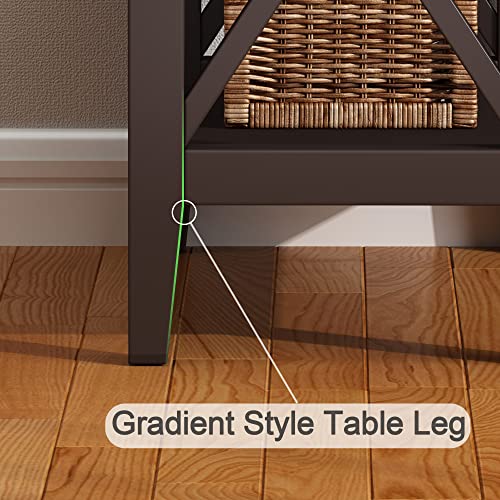 Choochoo End Table, Flip Top Narrow Side Table For Small Spaces, Accent Nightstand Sofa Table For Living Room, Bedroom, Espresso #TOP4