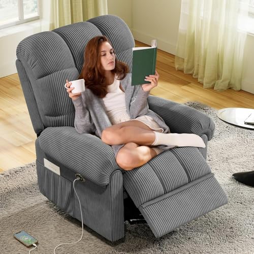 Consejos para Comprar Reclinable Sams , tabla con los diez mejores. 47 Genérico Sillón reclinable eléctrico, sillón reclinable eléctrico para Adultos con Puerto USB, cómodo sofá Nube Ajustable, Montaje sin Herramientas (Gris, Pana)