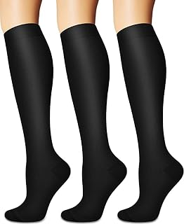Compression Socks for Women & Men Circulation 15-20 mmHg (3/6 Pairs) -Best for Medical Nursing Running Travel Knee High Socks
