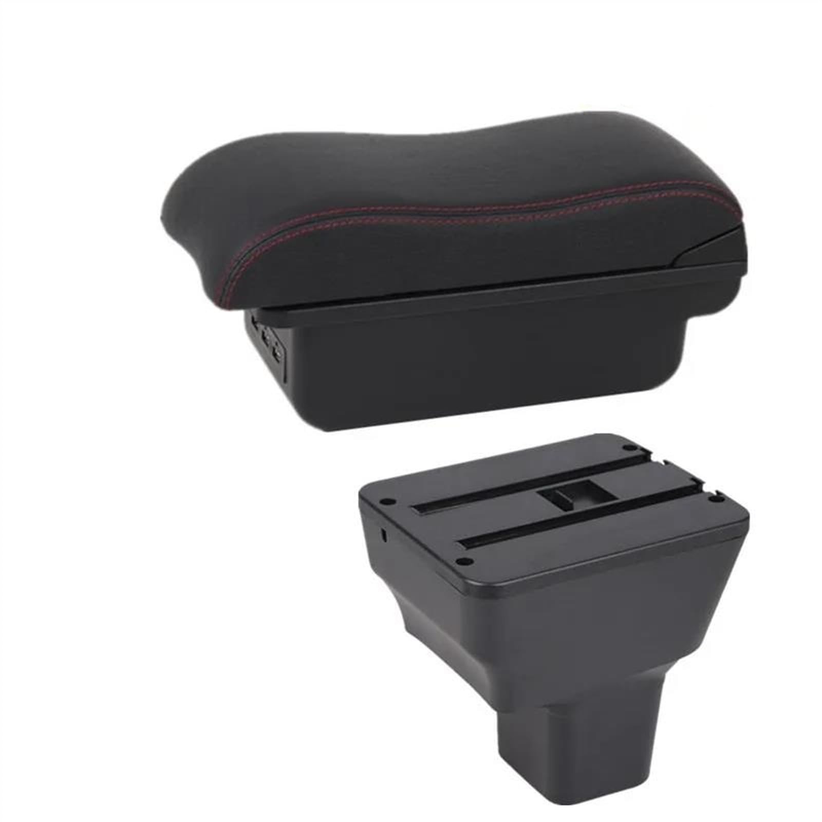 NOHEEU Car Armrest Box 2016-2024 Interior Dedicated Retrofit Storage Accessories For Kicks(B2 red line 3USB)