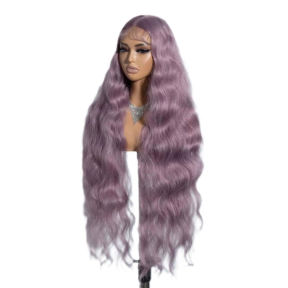 Haarpflege Lace-Front-Perücke Lang Gewellt 91,4 Cm Körper Gewellt Spitzenperücke Für Frauen Lace-Front-Perücke Lila Spitzenperücke(3)
