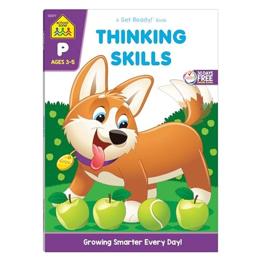 School Zone - Thinking Skills Workbook - 64 Pages, Ages 3 to 5, Preschool to Kindergarten, Problem-Solving, Logic & Reasoning Puzzles, and More (School Zone Get Ready!™ Book Series)