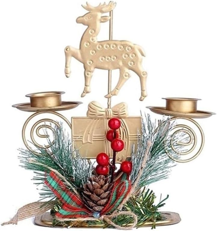 Candle Holder for Table Bedroom Craft Living Room Table Birthday Dinner Party Christmas Decor Wedding Stand Ornament Tea Light Desktop Decoration (Color : Christmas Tree)