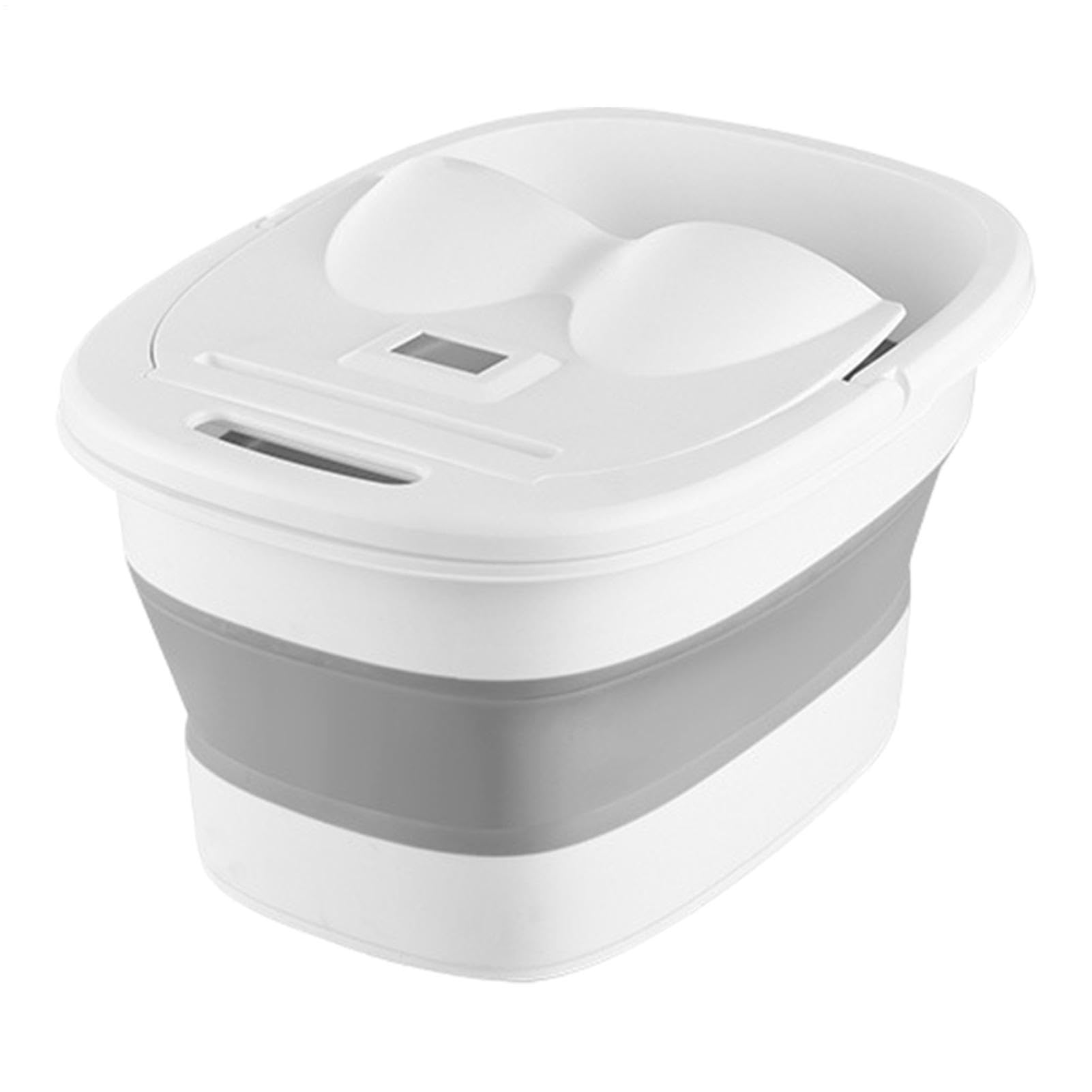 Foldable Foot Bath Basin - Foot Soak Tub with Lid, Massage Rollers & Phone Holder | Portable Feet Spa Bucket with Non-Slip Bottom for Pedicure, Relaxation, Tired Feet Relief, Home Travel, Camping
