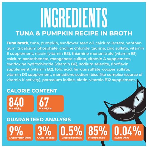 Image of Tiki Cat Friends Wet Cat Food, Tuna & Pumpkin, 2.8 oz. Can (12 Count) | Wet Cat Food, With Real Flaked Tuna, Pumpkin for Digestion, High Protein, High Moisture, Easy to Digest, FIber, 2.8 oz Can